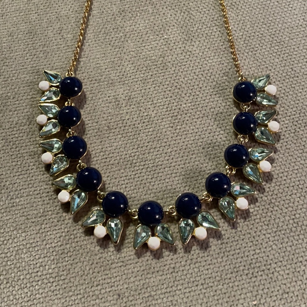 J. Crew Navy Seafoam White Necklace